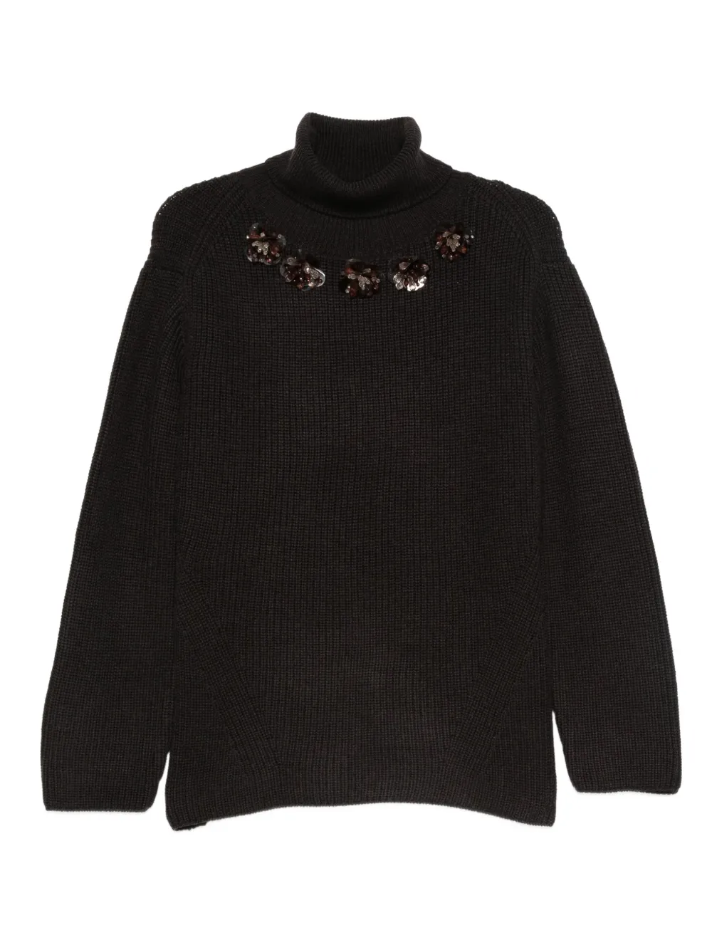 Свитер с высоким воротником, украшенный пайетками P.A.R.O.S.H., коричневый
Свитер с высоким воротником, украшенный пайетками P.A.R.O.S.H., коричневый