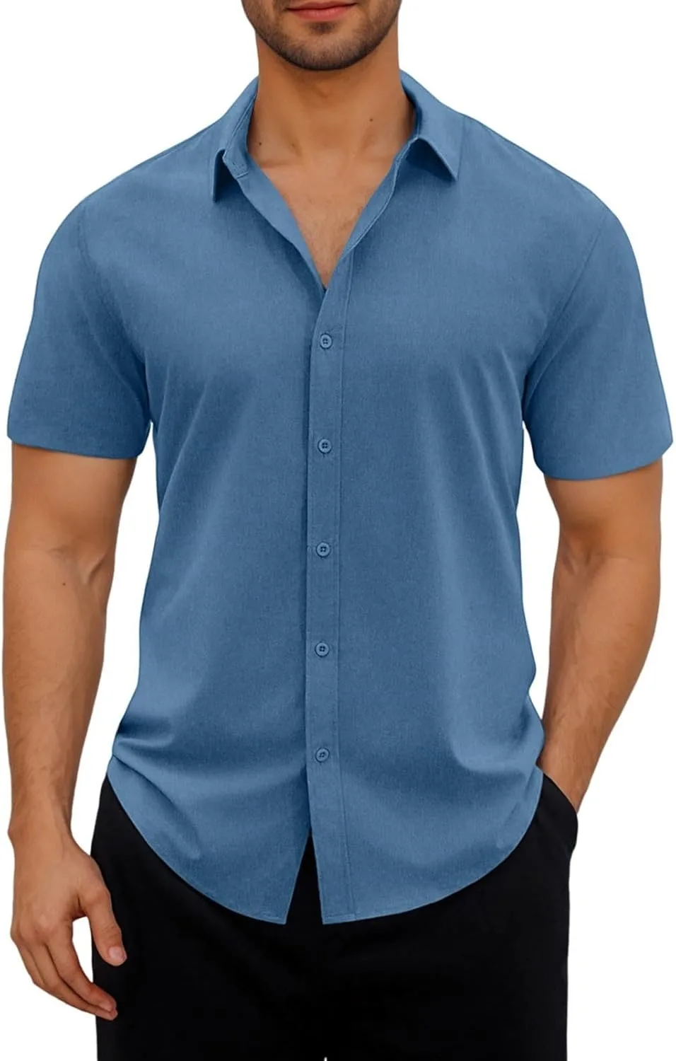 Мужская рубашка с коротким рукавом Casual Button Down Wrinkle Free
Мужская рубашка с коротким рукавом Casual Button Down Wrinkle Free