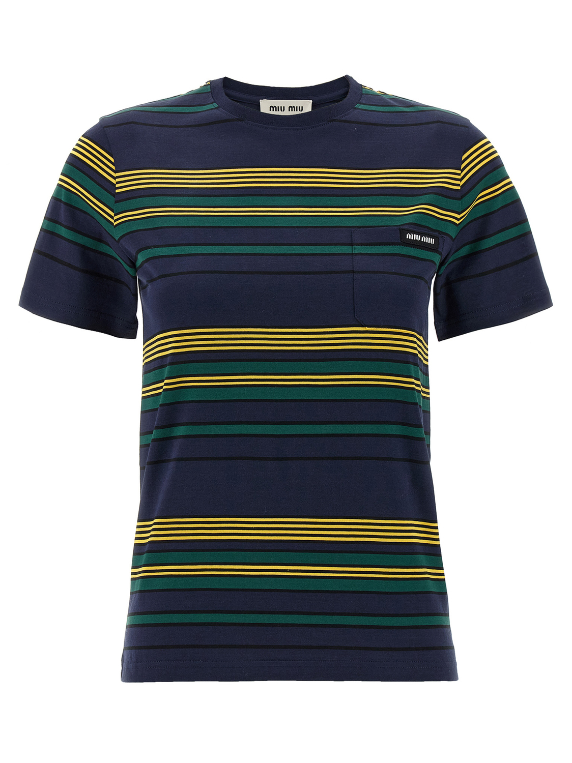 Полосатая футболка MIU MIU, мультиколор
Полосатая футболка MIU MIU, мультиколор