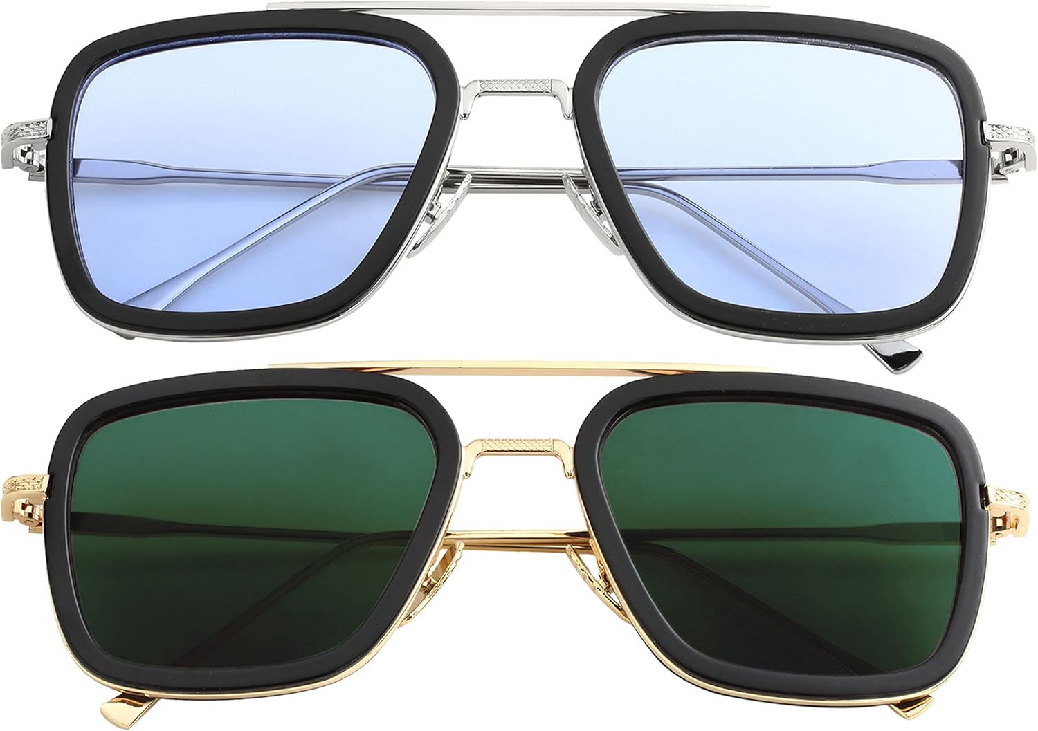 Поляризованные солнцезащитные очки Тони Старка от Kursan для мужчин и женщин, винтажная квадратная металлическая оправа, очки Железного человека и Человека-паука, 2 Pack(spider Man Same Color+gold/Black/G15)
Поляризованные солнцезащитные очки Тони Старка от Kursan для мужчин и женщин, винтажная квадратная металлическая оправа, очки Железного человека и Человека-паука, 2 Pack(spider Man Same Color+gold/Black/G15)