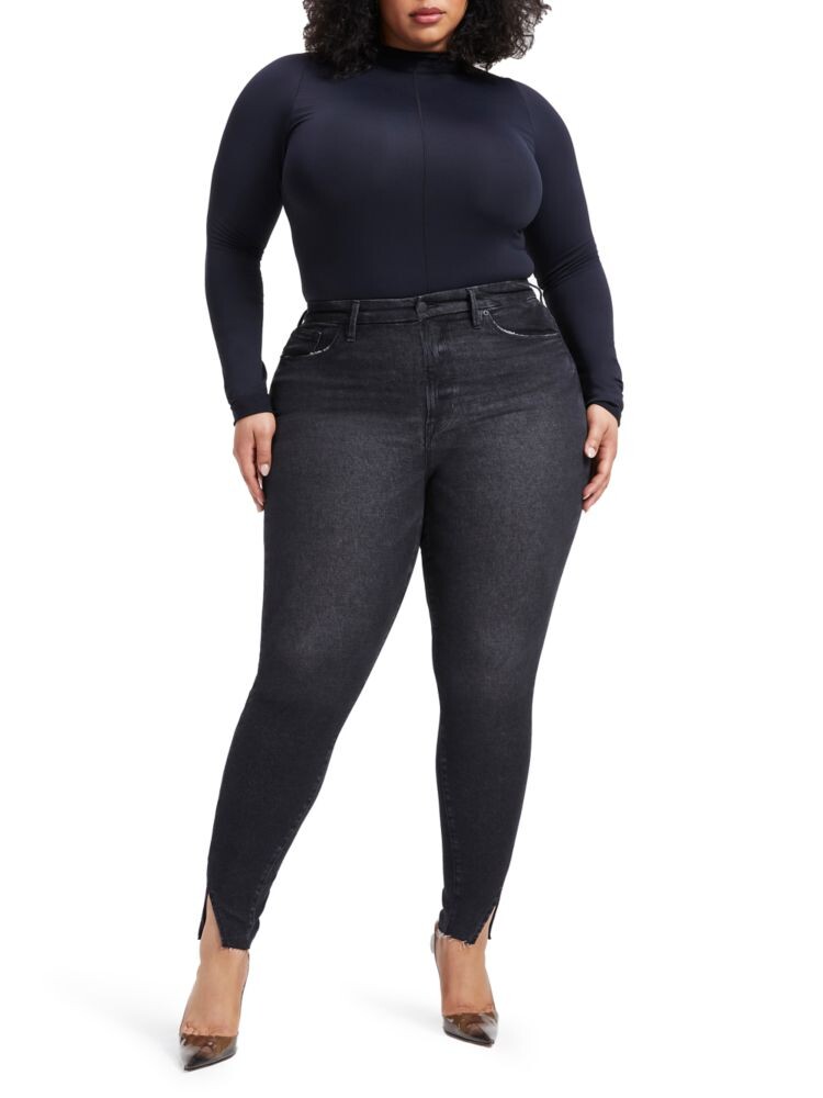 Джинсы скинни Good Legs с высокой посадкой и перекрученными разрезами Good American, черный
Джинсы скинни Good Legs с высокой посадкой и перекрученными разрезами Good American, черный