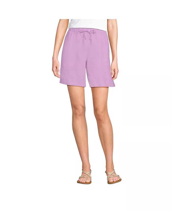 Женские льняные шорты с высокой посадкой на резинке, длина 7" Lands' End, фиолетовый 
Женские льняные шорты с высокой посадкой на резинке, длина 7" Lands' End, фиолетовый