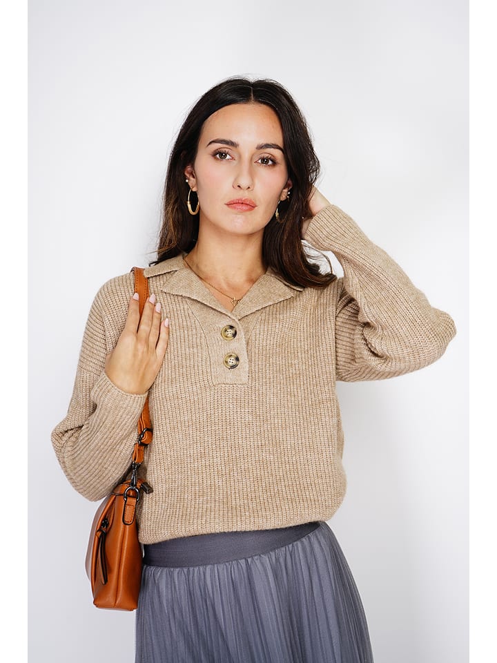 Кашемировый пуловер ASSUILI, бежевый 
Кашемировый пуловер ASSUILI, бежевый