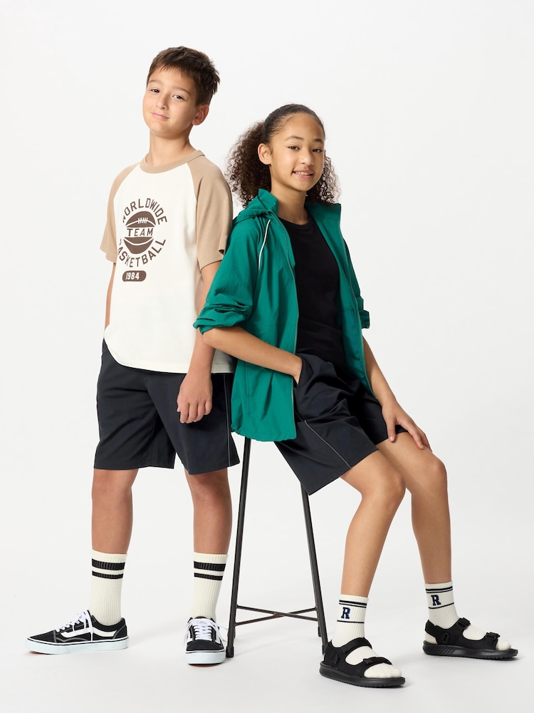 Ультраэластичные шорты active с полосками по бокам Uniqlo, цвет 09 черный