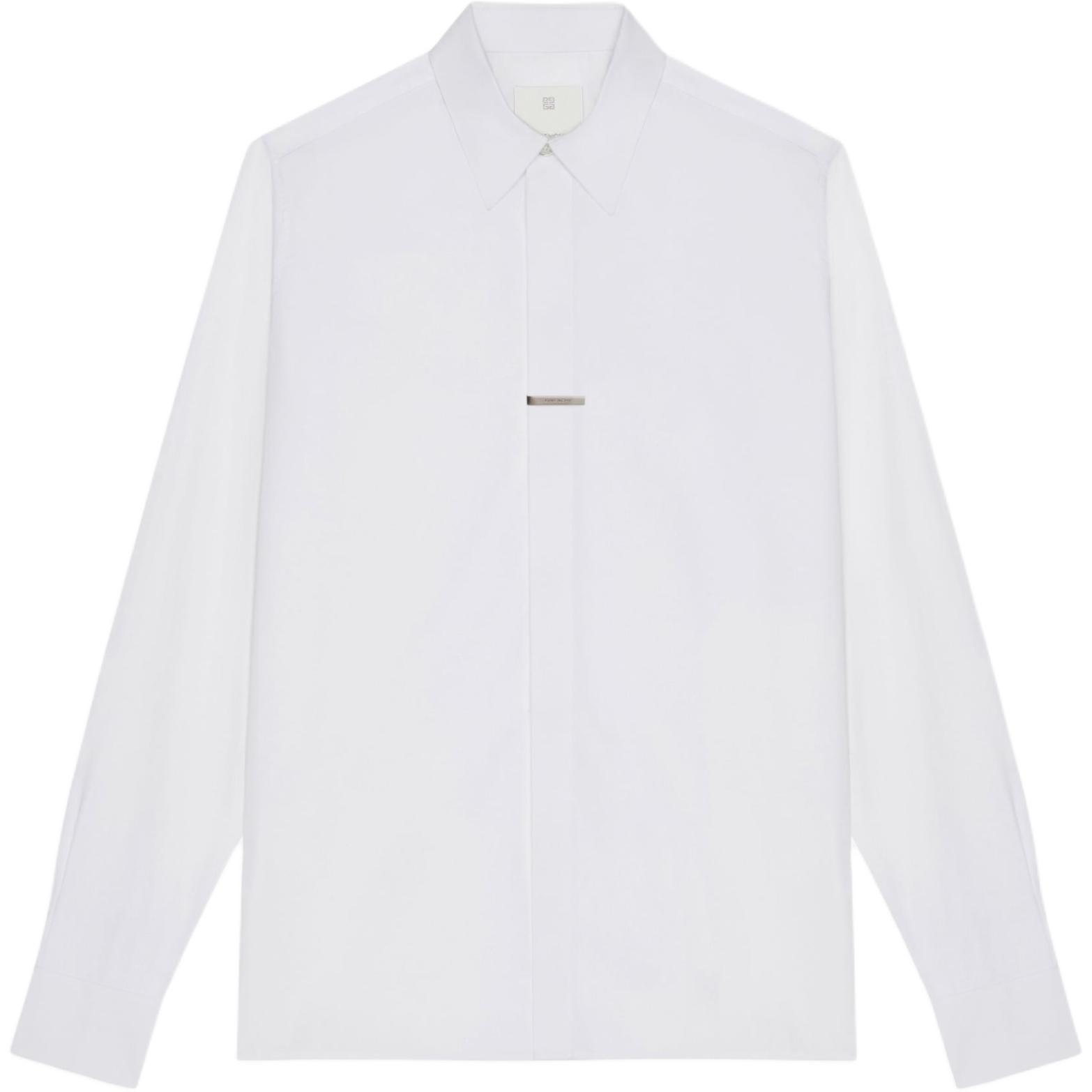 Металлическая застежка с выгравированным логотипом для рубашки из поплина Givenchy, белый
Металлическая застежка с выгравированным логотипом для рубашки из поплина Givenchy, белый