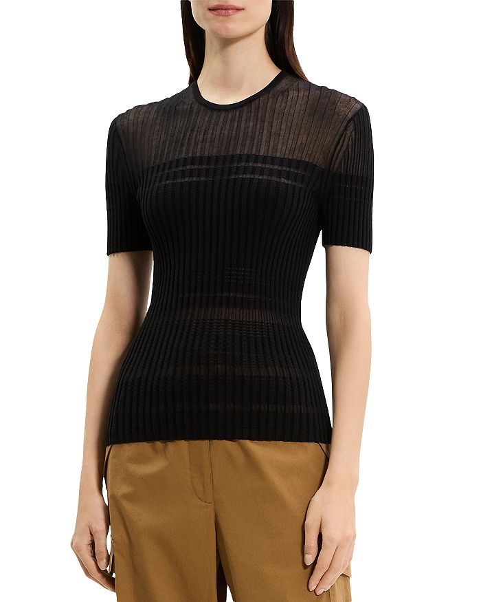 Полосатый полупрозрачный свитшот Theory, черный
Полосатый полупрозрачный свитшот Theory, черный