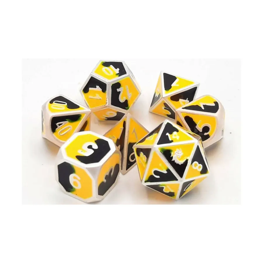 Набор Poly — платиновый с черным и желтым (7), Metal Dice - Dragon Forged
Набор Poly — платиновый с черным и желтым (7), Metal Dice - Dragon Forged