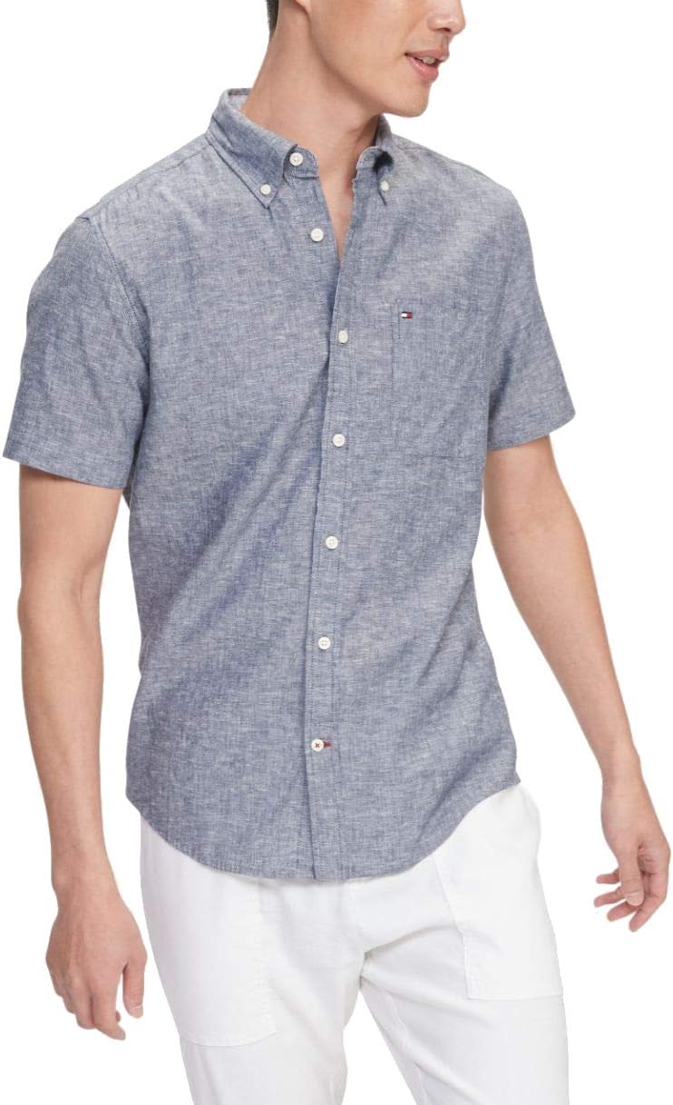 Мужская рубашка Tommy Hilfiger с коротким рукавом и принтом, застегивающаяся на пуговицы, с индивидуальным кроем, Peacoat Blue
Мужская рубашка Tommy Hilfiger с коротким рукавом и принтом, застегивающаяся на пуговицы, с индивидуальным кроем, Peacoat Blue