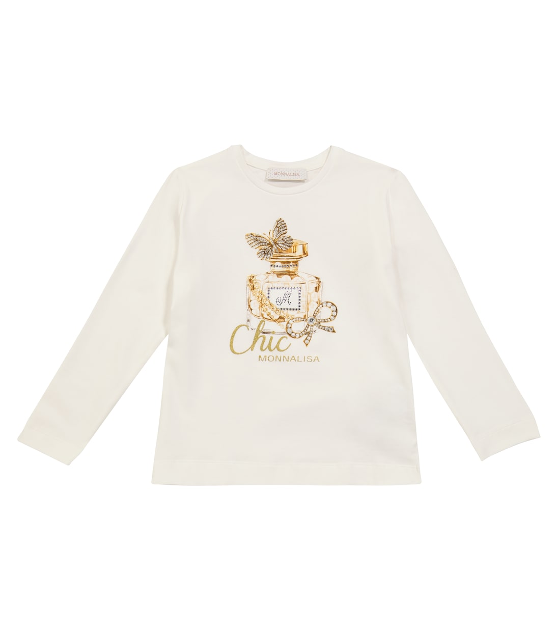 Футболка из эластичного хлопкового джерси с декоративным узором Monnalisa, кремовый
Футболка из эластичного хлопкового джерси с декоративным узором Monnalisa, кремовый