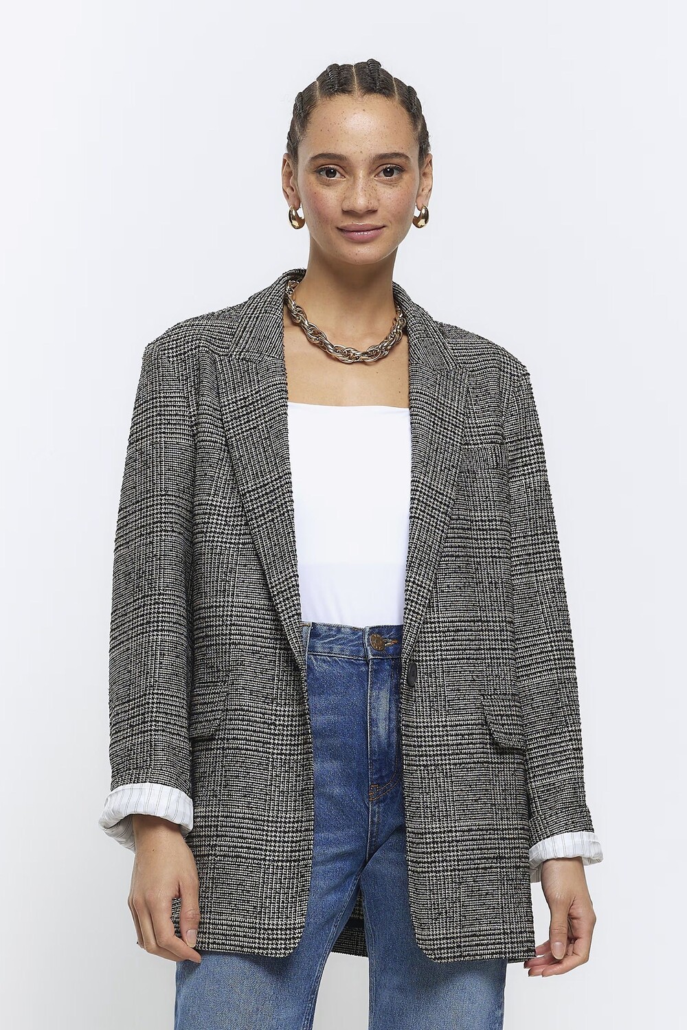 Фланелевая куртка с клетчатым узором River Island, серый
Фланелевая куртка с клетчатым узором River Island, серый