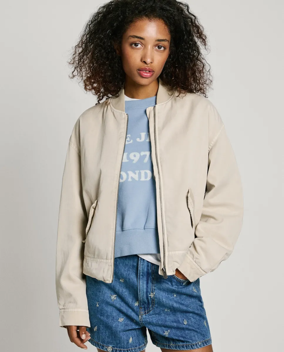 Женская куртка-бомбер с застежкой-молнией Pepe Jeans, бежевый
Женская куртка-бомбер с застежкой-молнией Pepe Jeans, бежевый