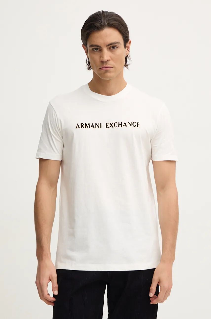 Хлопковая футболка Armani Exchange, бежевый
Хлопковая футболка Armani Exchange, бежевый
