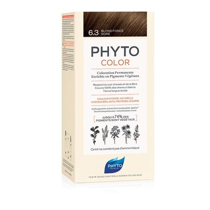 Краска для волос Phyto Protocolor 6.3 Темно-золотистый блондин 182мл
Краска для волос Phyto Protocolor 6.3 Темно-золотистый блондин 182мл