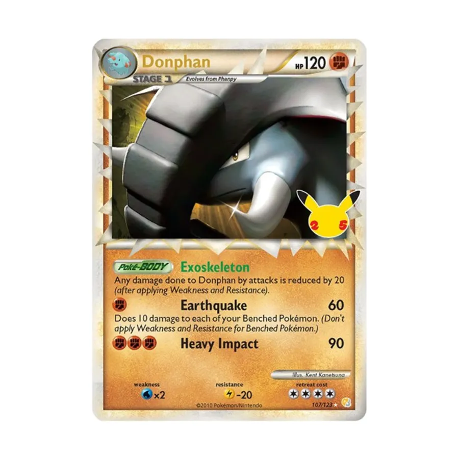 CCG Донфан (Прайм) (Классическая коллекция) # 107/123 (голографическая), Pokemon - Celebrations: Classic Collection - Singles
CCG Донфан (Прайм) (Классическая коллекция) # 107/123 (голографическая), Pokemon - Celebrations: Classic Collection - Singles