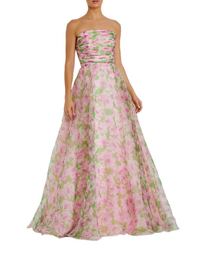 Шифоновое платье без бретелей с рюшами Mac Duggal, розовый
Шифоновое платье без бретелей с рюшами Mac Duggal, розовый