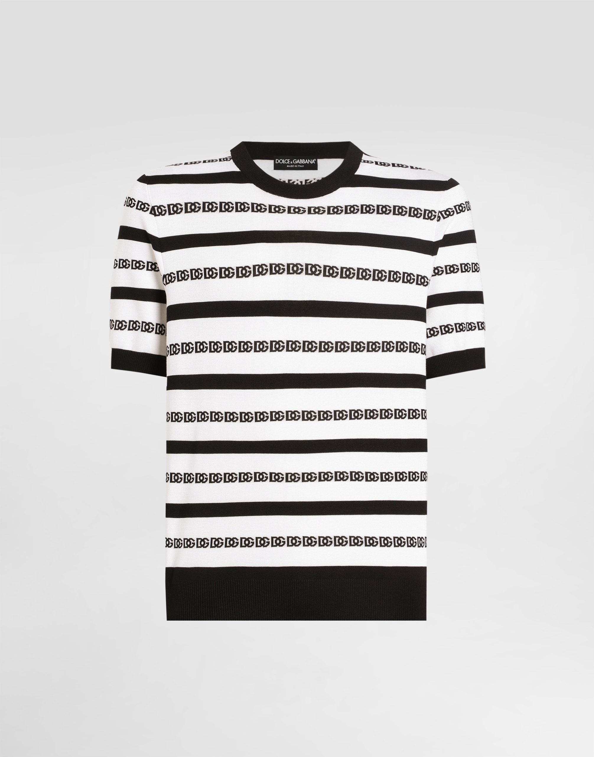 Шелковый пуловер с круглым вырезом и логотипом Dolce & Gabbana, мультиколор
Шелковый пуловер с круглым вырезом и логотипом Dolce & Gabbana, мультиколор