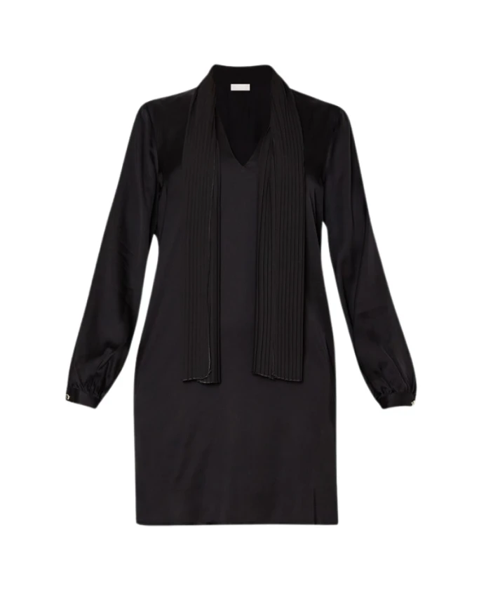 Черное атласное платье с плиссированным воротником Liu Jo, черный
Черное атласное платье с плиссированным воротником Liu Jo, черный