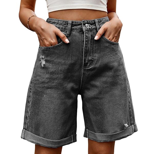 Женские укороченные шорты бермуды 5-pocket с потертостями Joyjoy, Black And Gray
Женские укороченные шорты бермуды 5-pocket с потертостями Joyjoy, Black And Gray