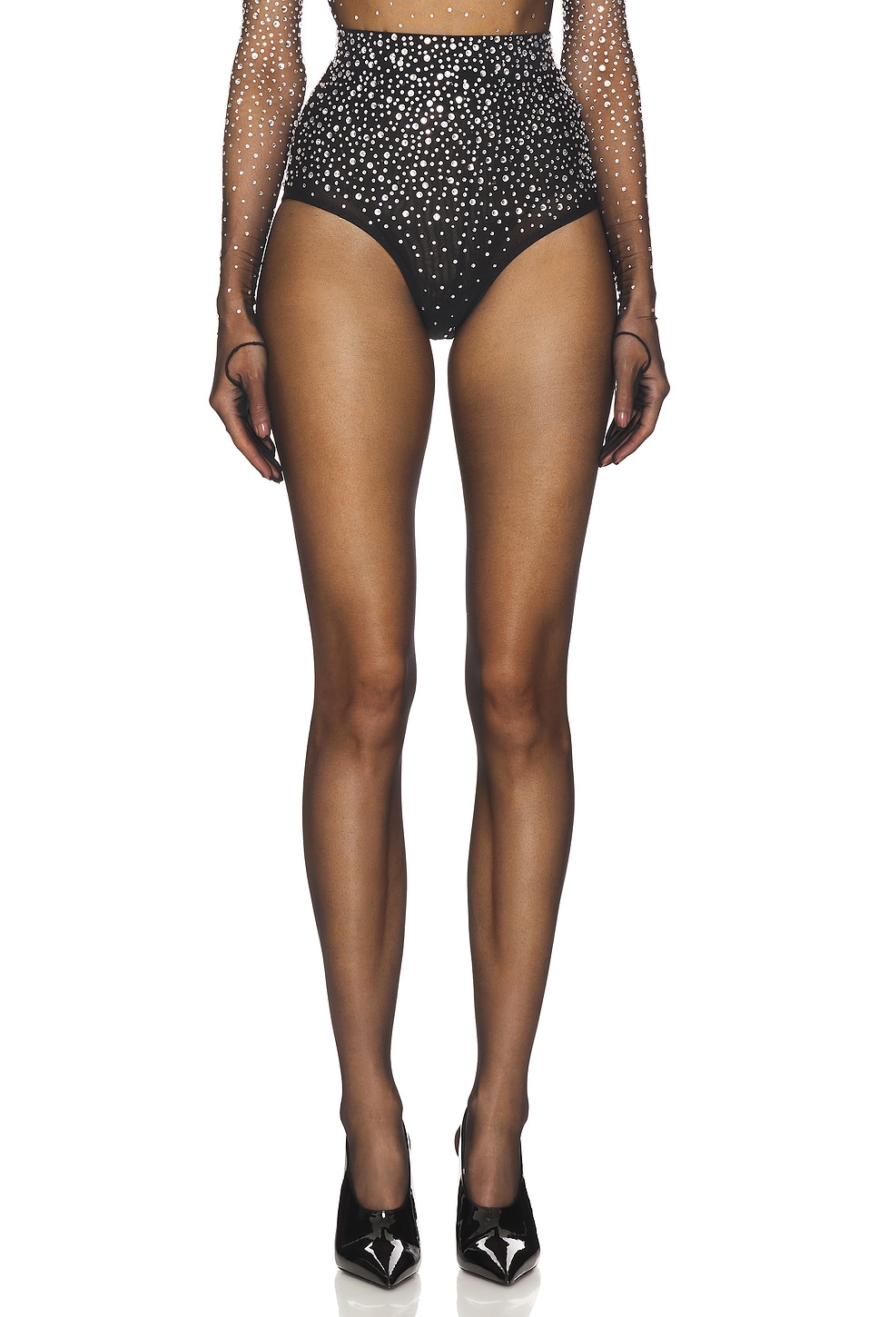 Трусики из кристаллической сетки Alex Perry, черный
Трусики из кристаллической сетки Alex Perry, черный