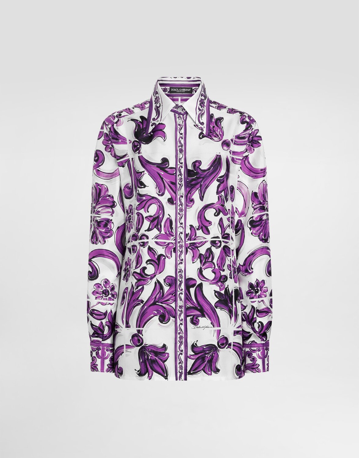 Рубашка из шелкового твила с принтом в стиле майолика Dolce & Gabbana, мультиколор
Рубашка из шелкового твила с принтом в стиле майолика Dolce & Gabbana, мультиколор