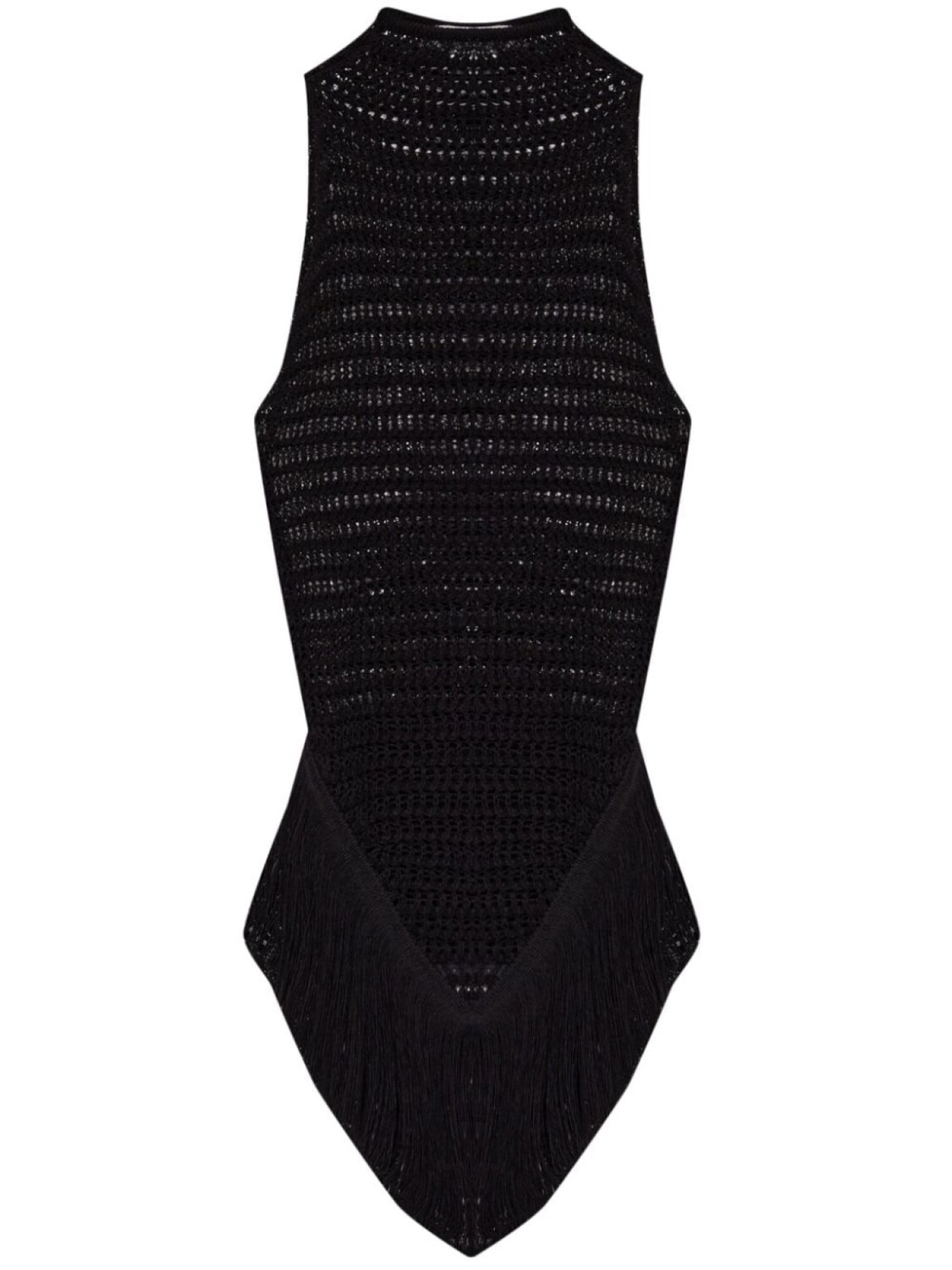 Alaïa топ крючком с бахромой, черный
Alaïa топ крючком с бахромой, черный