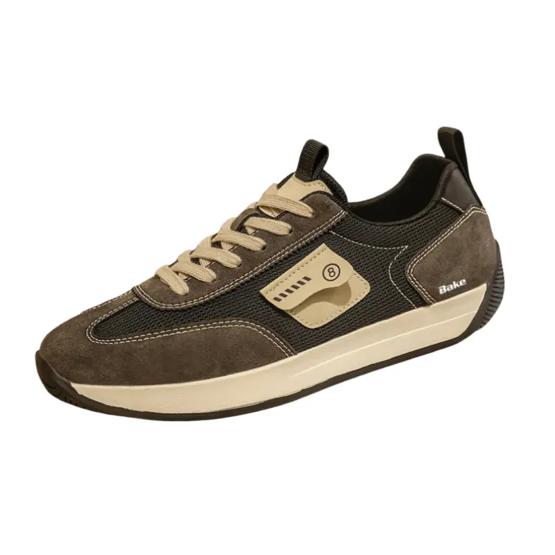 BAKE Амортизирующие кроссовки с противоскользящими и износостойкими свойствами мужские низкие повседневные черно-коричневые, цвет Black Brown
BAKE Амортизирующие кроссовки с противоскользящими и износостойкими свойствами мужские низкие повседневные черно-коричневые, цвет Black Brown