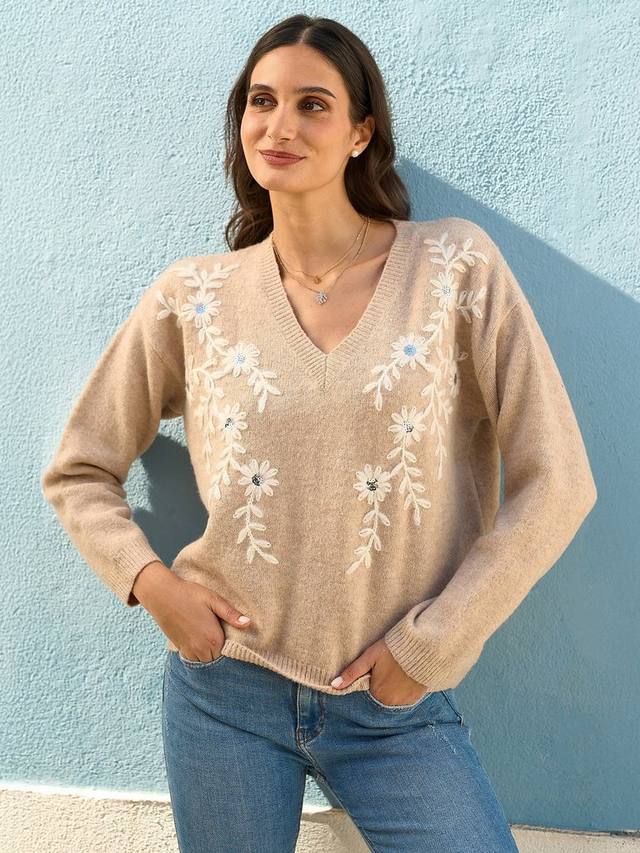 Свитер с цветочной вышивкой и v-образным вырезом Yumi
Свитер с цветочной вышивкой и v-образным вырезом Yumi