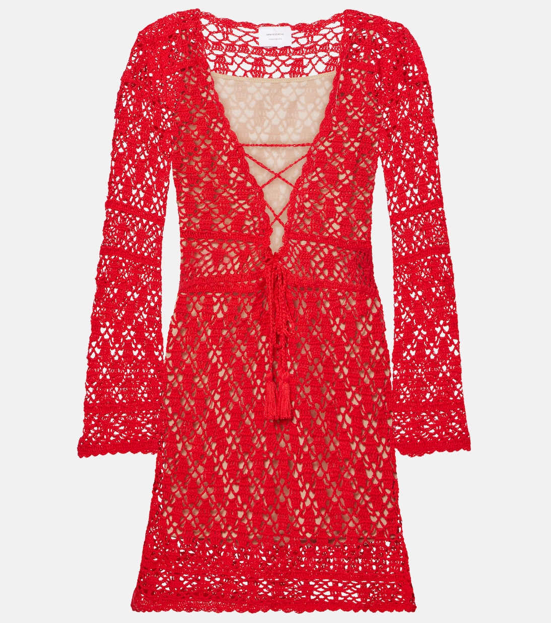 Белое мини-платье из хлопка Bianca с кружевной вязкой Anna Kosturova, красный
Белое мини-платье из хлопка Bianca с кружевной вязкой Anna Kosturova, красный