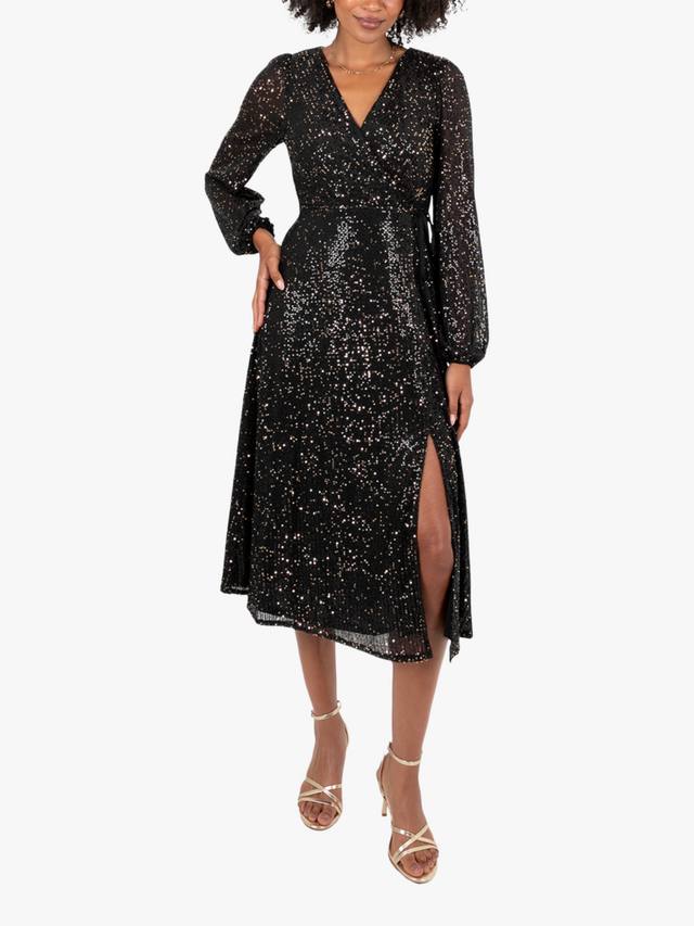 Платье миди с длинными рукавами и эффектом обёртывания с пайетками Lovedrobe, Black And Gold
Платье миди с длинными рукавами и эффектом обёртывания с пайетками Lovedrobe, Black And Gold