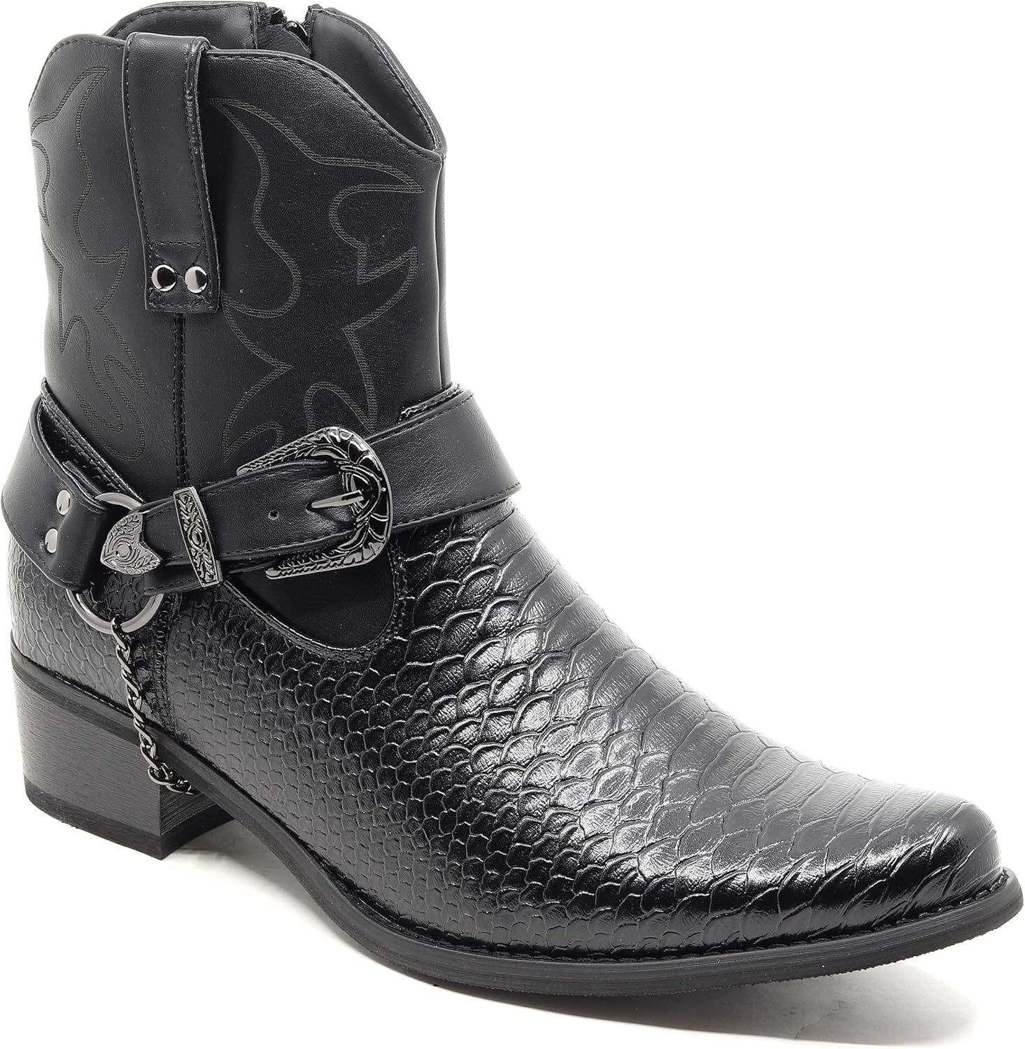 Ковбойские сапоги Metrocharm Western, верх из синтетической кожи с узором змеи, металлическая деталь упряжи WEST-01, черный
Ковбойские сапоги Metrocharm Western, верх из синтетической кожи с узором змеи, металлическая деталь упряжи WEST-01, черный