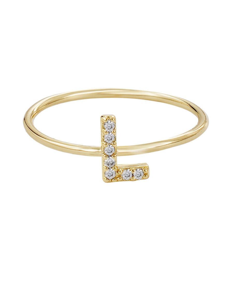 Золотое кольцо с инициалом, украшенное кубическим цирконием, размер 6 ADORNIA, Gold-L
Золотое кольцо с инициалом, украшенное кубическим цирконием, размер 6 ADORNIA, Gold-L