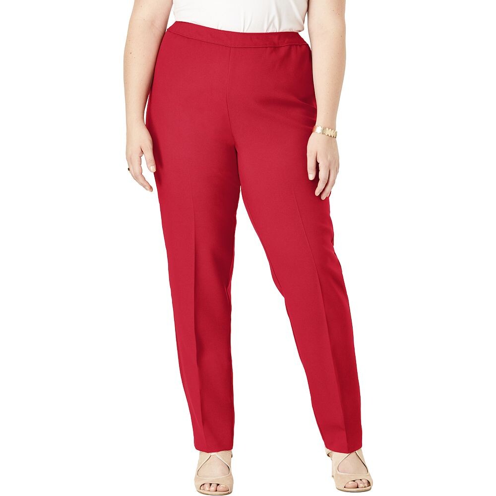 Женские классические брюки с наклоном Roaman больших размеров для миниатюрных размеров Roaman's, цвет Vivid Red 
Женские классические брюки с наклоном Roaman больших размеров для миниатюрных размеров Roaman's, цвет Vivid Red