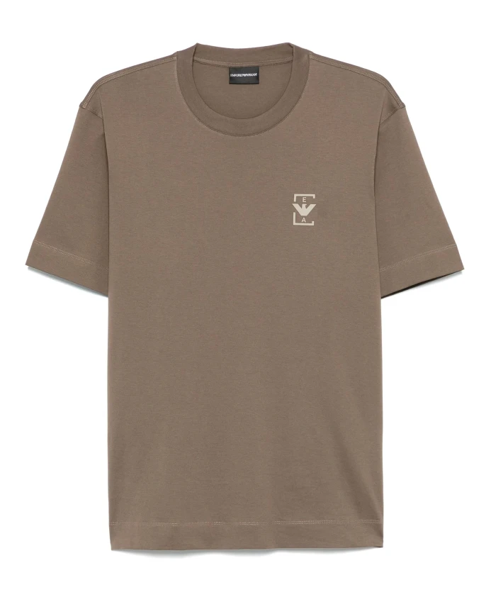 Хлопковая футболка в дизайнерском стиле Emporio Armani, коричневый
Хлопковая футболка в дизайнерском стиле Emporio Armani, коричневый