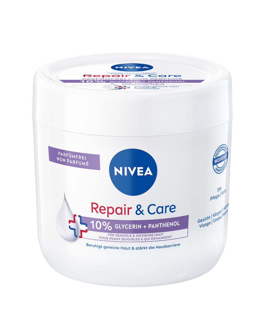 Крем для тела NIVEA Repair & Care Creme-Tiegel Parfümfrei, 400 ml
Крем для тела NIVEA Repair & Care Creme-Tiegel Parfümfrei, 400 ml