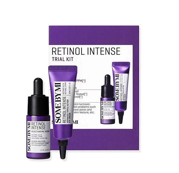 Мини-набор для ухода за лицом Retinol Intense SOME BY MI
Мини-набор для ухода за лицом Retinol Intense SOME BY MI