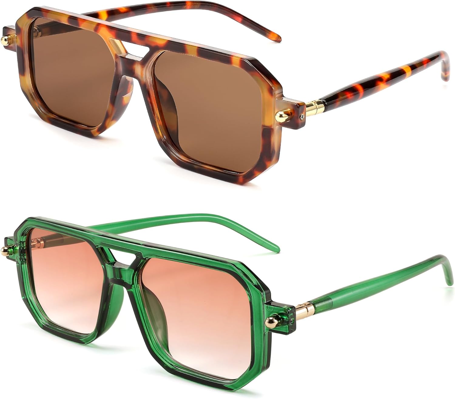 Винтажные квадратные солнцезащитные очки-авиаторы FEISEDY 70-х годов, классическая ретро-стильная оправа, защита от ультрафиолета UV400, артикул B2622, 2 Pack Leopard/Tea + Transparent Green/Gradient Orange
Винтажные квадратные солнцезащитные очки-авиаторы FEISEDY 70-х годов, классическая ретро-стильная оправа, защита от ультрафиолета UV400, артикул B2622, 2 Pack Leopard/Tea + Transparent Green/Gradient Orange