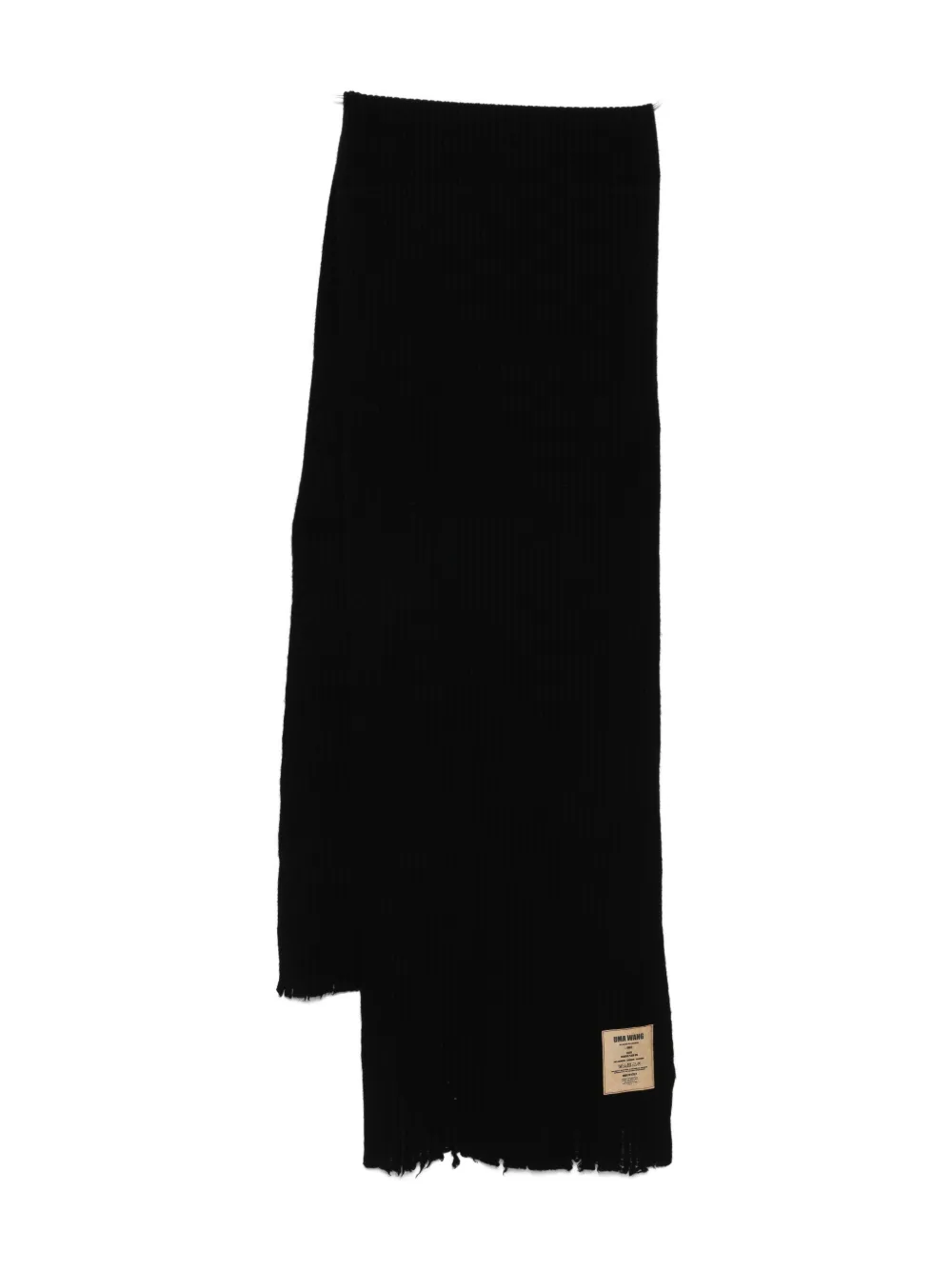 Ребристый кашемировый шарф Uma Wang, черный 
Ребристый кашемировый шарф Uma Wang, черный