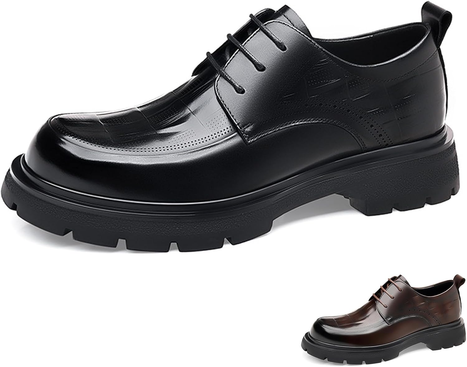 Мужские оксфорды из натуральной кожи с круглым носком, платформой и массивным каблуком, ретро-классические, ручная прострочка, противоскользящая подошва с рельефом, шнуровка, каблук-блок, деловые туфли для работы, офиса и свадьбы Wyuetra, черный
Мужские оксфорды из натуральной кожи с круглым носком, платформой и массивным каблуком, ретро-классические, ручная прострочка, противоскользящая подошва с рельефом, шнуровка, каблук-блок, деловые туфли для работы, офиса и свадьбы Wyuetra, черный