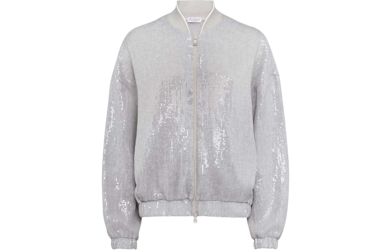 Куртка-бомбер с пайетками Brunello Cucinelli, серебряный
Куртка-бомбер с пайетками Brunello Cucinelli, серебряный