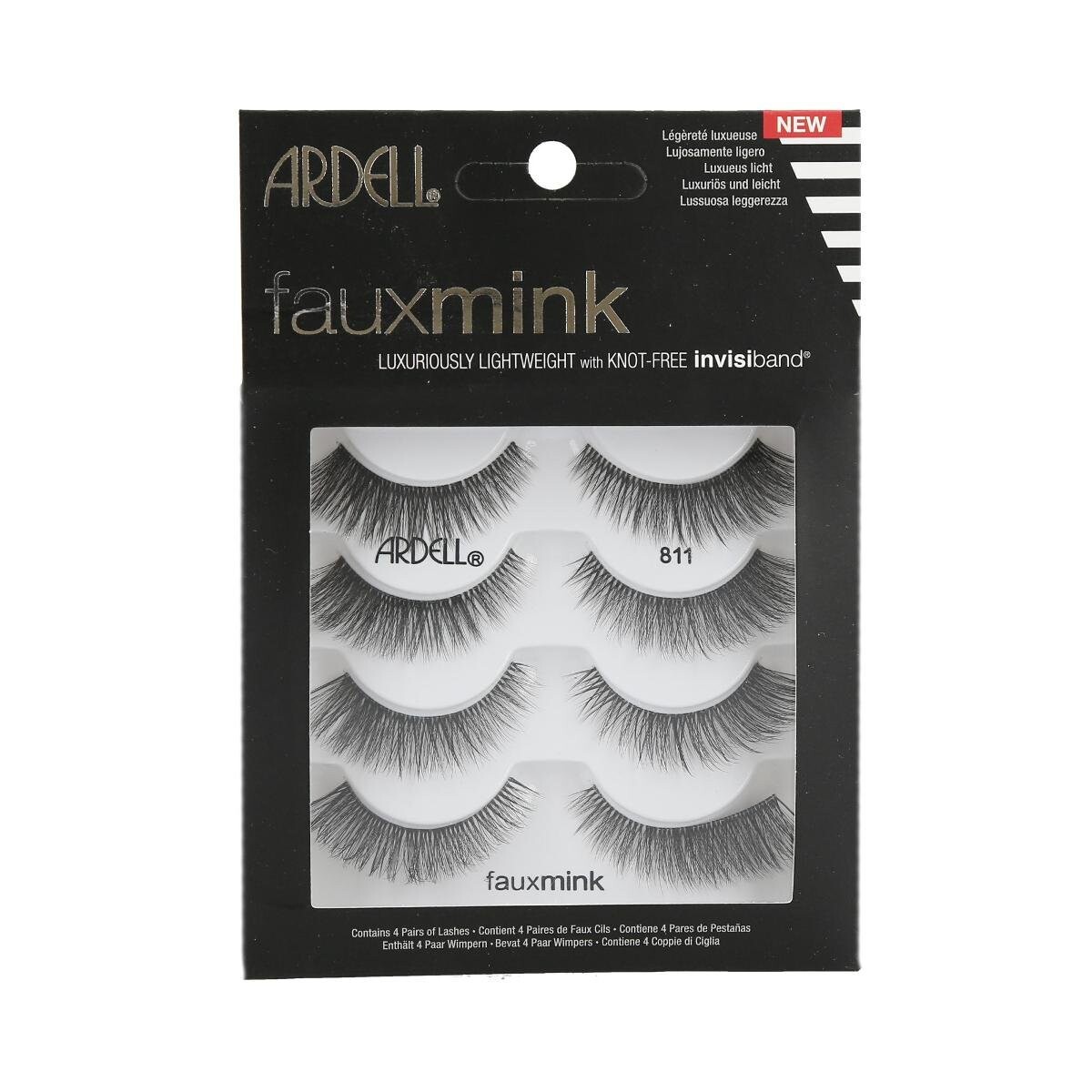 Ardell, Искусственная норка, набор накладных ресниц на полоске 811, 4 пары
Ardell, Искусственная норка, набор накладных ресниц на полоске 811, 4 пары
