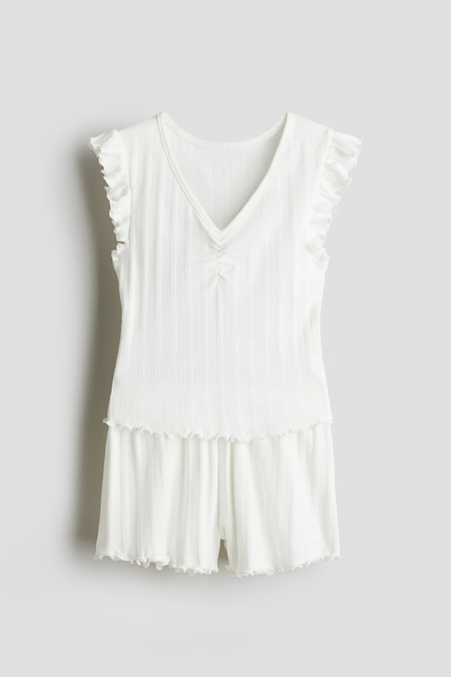 Хлопковая пижама с ажурным узором H&M, белый
Хлопковая пижама с ажурным узором H&M, белый