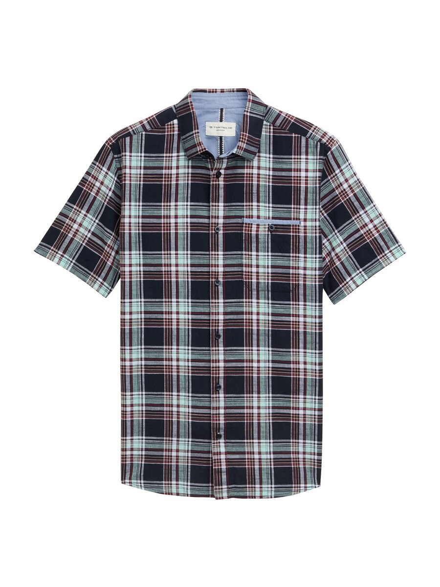 Рубашка на пуговицах классического кроя TOM TAILOR, морской синий 
Рубашка на пуговицах классического кроя TOM TAILOR, морской синий