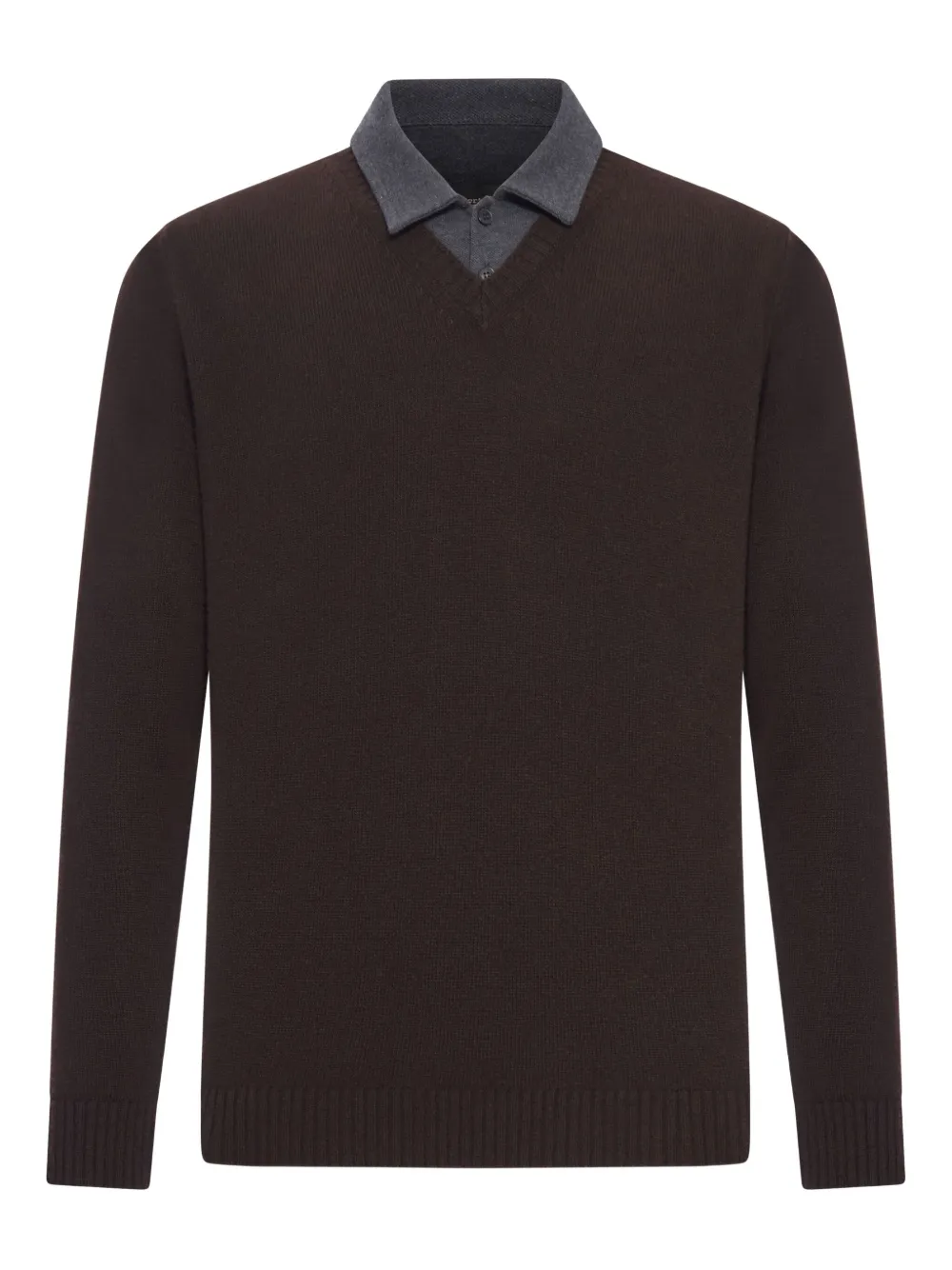 Поло из хлопкового пике с контрастным воротником Roberto Collina, коричневый
Поло из хлопкового пике с контрастным воротником Roberto Collina, коричневый