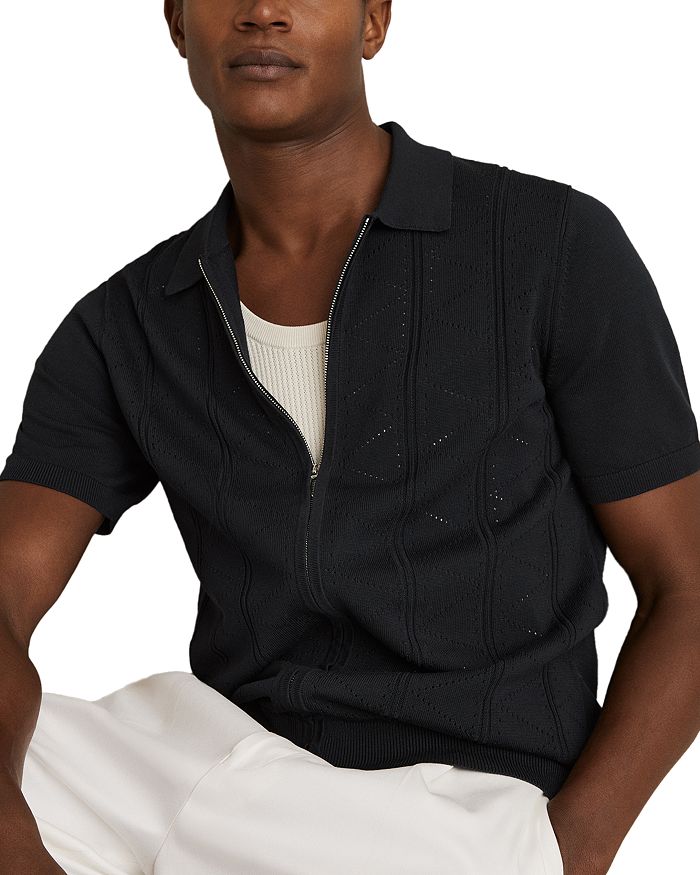 Пуловер с молнией спереди Pointelle REISS, синий
Пуловер с молнией спереди Pointelle REISS, синий