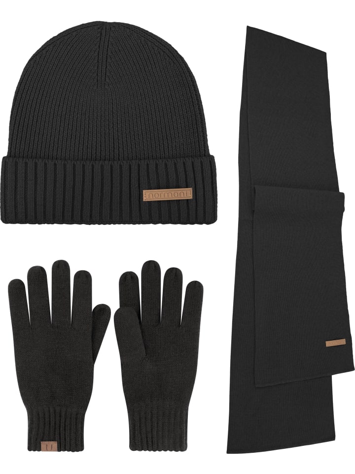Normani Зимний комплект из мериносовой шерсти: шапка, шарф и перчатки антрацитового цвета
Normani Зимний комплект из мериносовой шерсти: шапка, шарф и перчатки антрацитового цвета