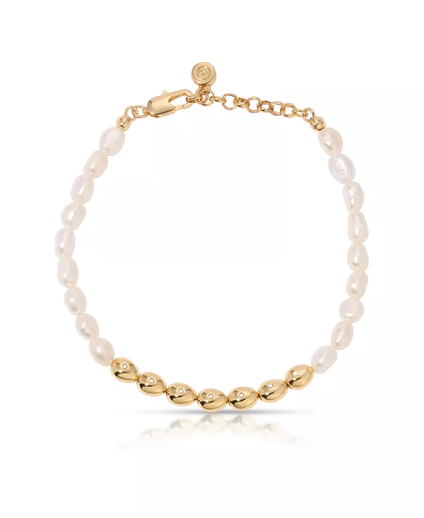 Браслет из полированной гальки и пресноводного жемчуга Ettika, gold
Браслет из полированной гальки и пресноводного жемчуга Ettika, gold