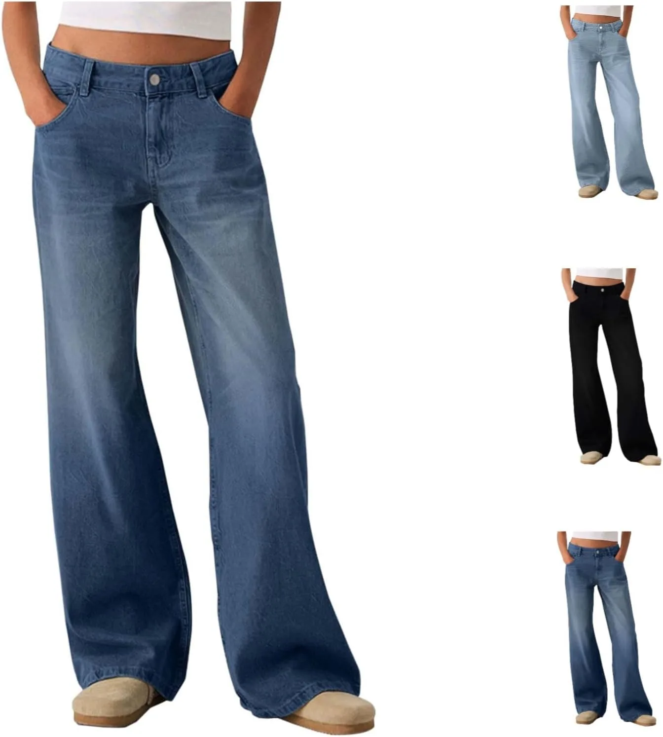 JiXiang женские джинсы с высокой талией, широкие и свободные, в стиле boyfriend
JiXiang женские джинсы с высокой талией, широкие и свободные, в стиле boyfriend