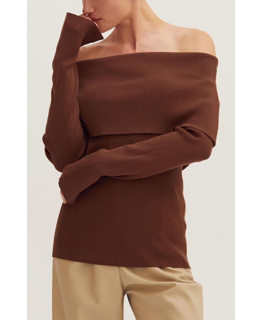 Женская трикотажная блузка Ana с отворотом и открытыми плечами CRESCENT, Brown + espresso
Женская трикотажная блузка Ana с отворотом и открытыми плечами CRESCENT, Brown + espresso