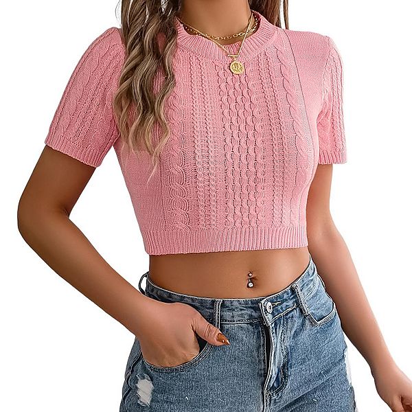 Женский модный топ с коротким рукавом и ажурной вязкой slim-fit Joyjoy, Pink
Женский модный топ с коротким рукавом и ажурной вязкой slim-fit Joyjoy, Pink