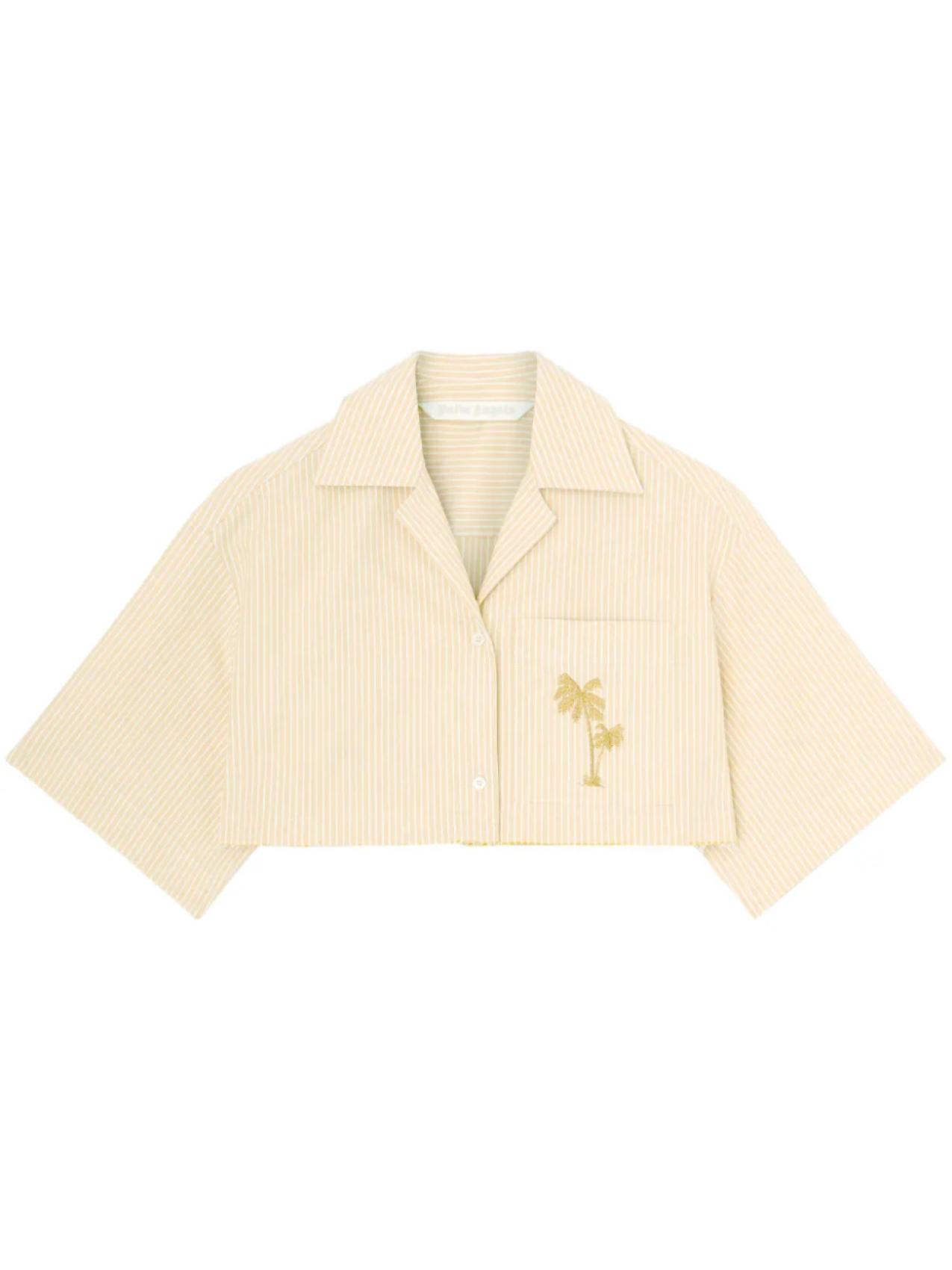 Palm Angels укороченная рубашка с логотипом, нейтральный 
Palm Angels укороченная рубашка с логотипом, нейтральный